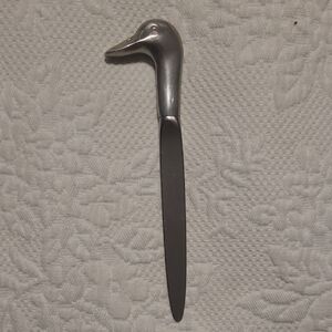 Pewter Duck Head Letter Opener.. 1987 Seagull Canada